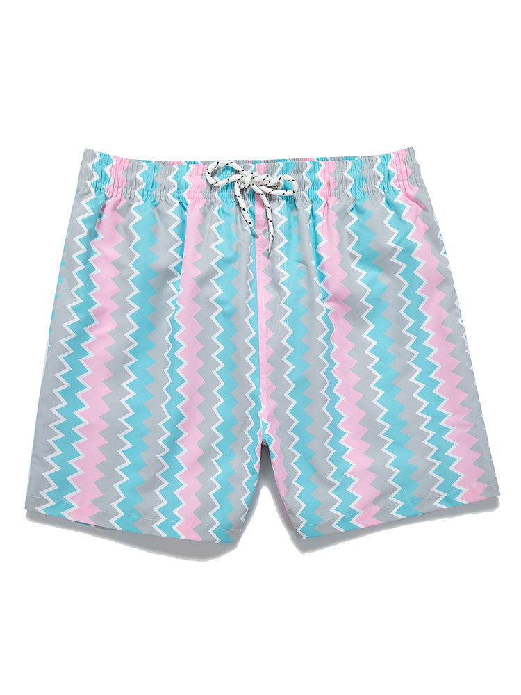 Zigzag Print Swim Shorts