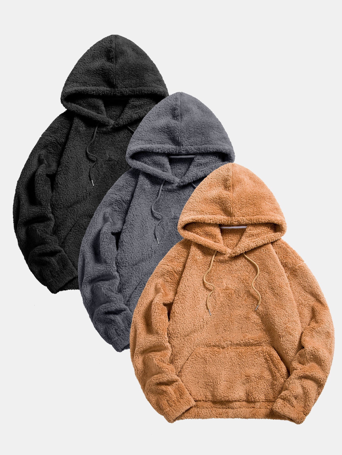 3 Pieces Basic Teddy Hoodies