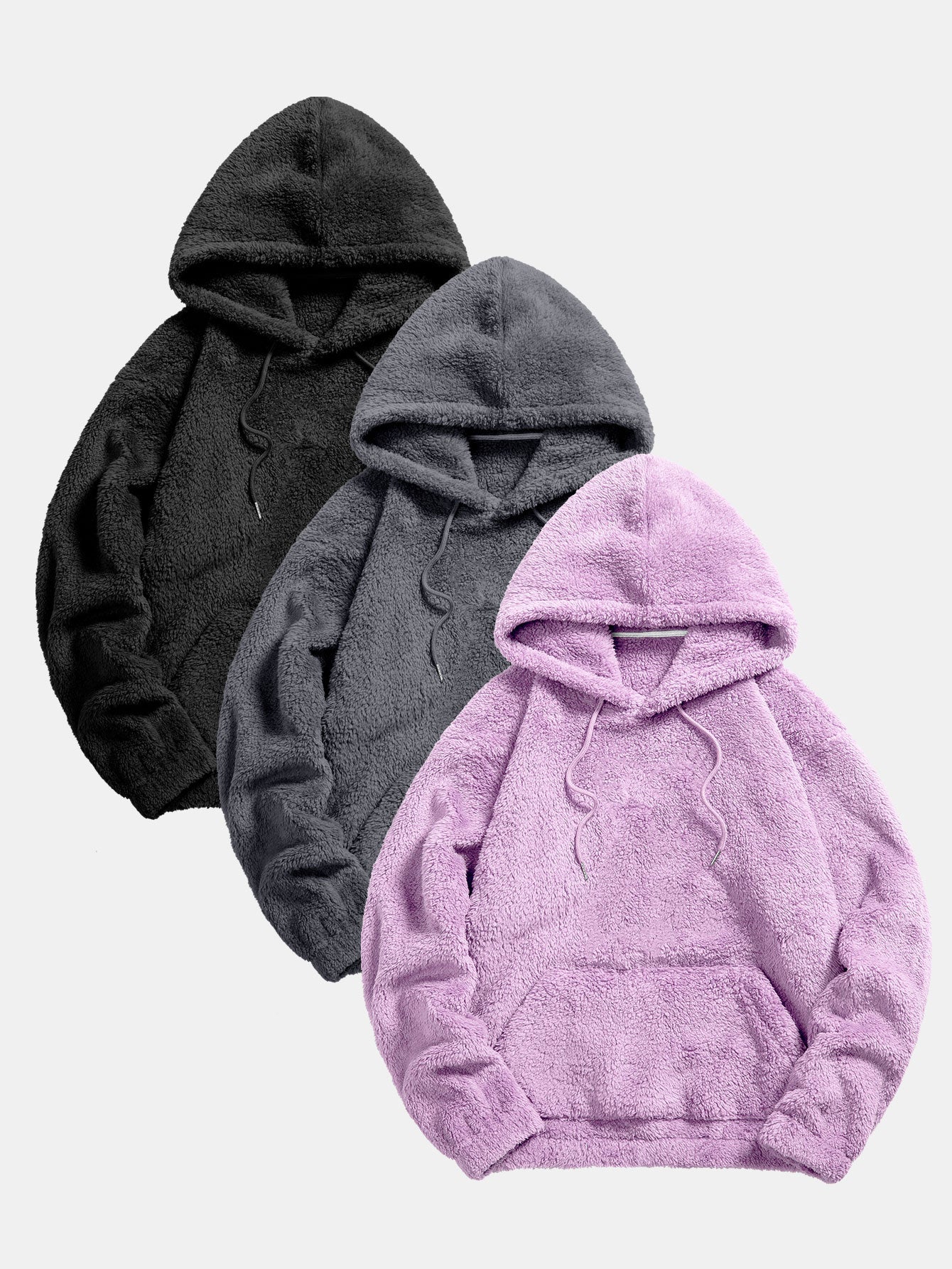 3 Pieces Basic Teddy Hoodies