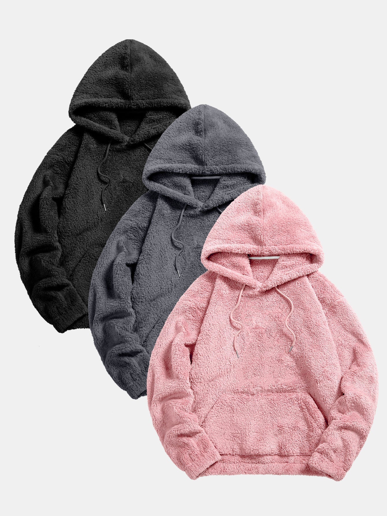 3 Pieces Basic Teddy Hoodies