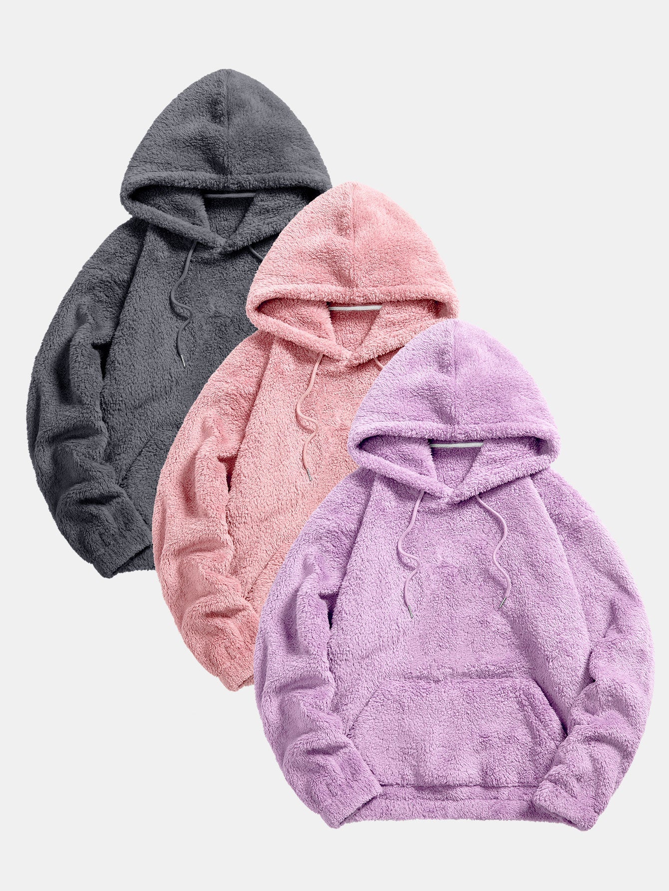 3 Pieces Basic Teddy Hoodies