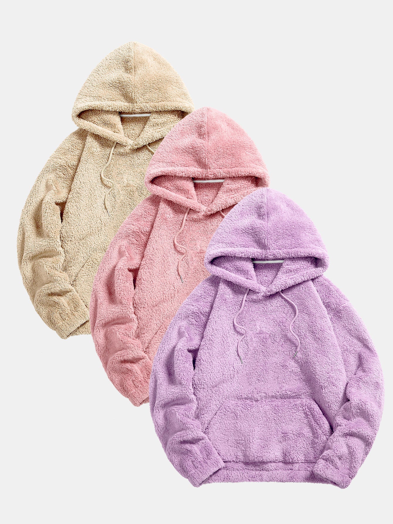 3 Pieces Basic Teddy Hoodies