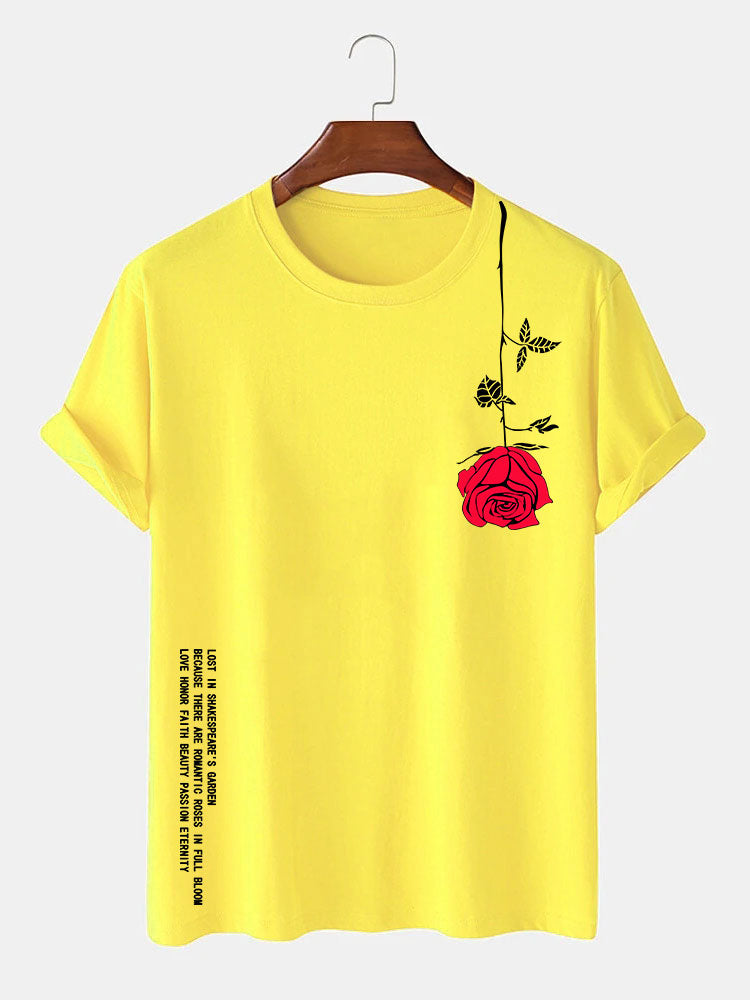 Slogan Rose Print T-Shirt