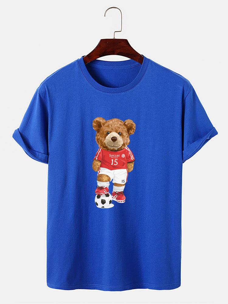 Football Bear Print T-Shirt