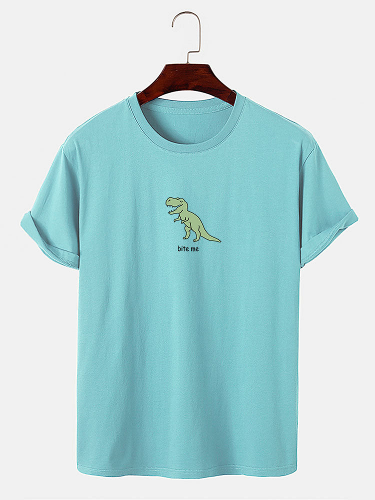 Cute Cartoon Dinosaur Print T-Shirt