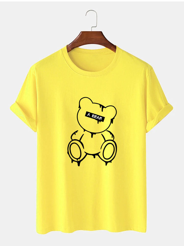 Melting Bear Print T-Shirt