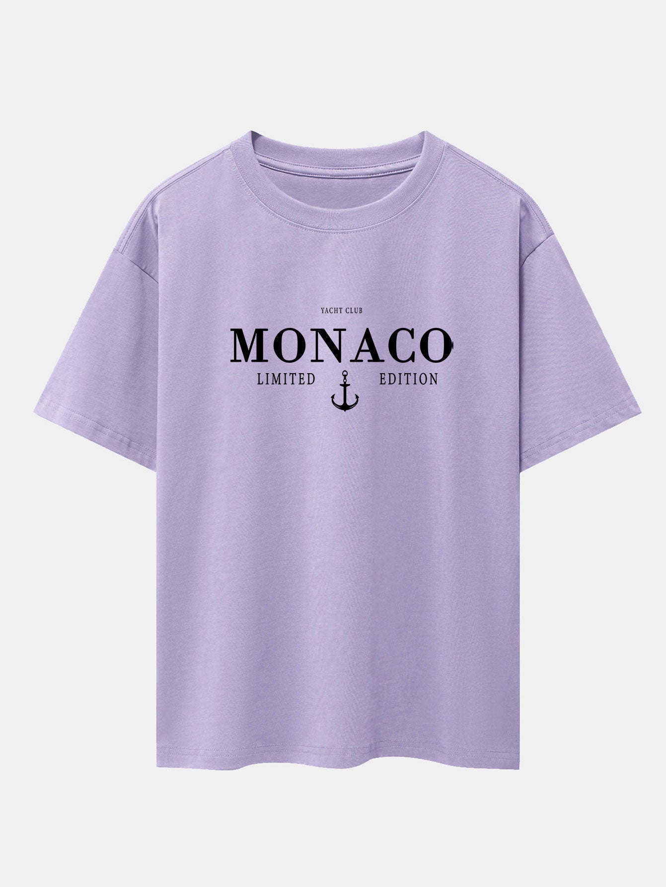 Monaco Slogan Print Drop Shoulder Oversize T-Shirt