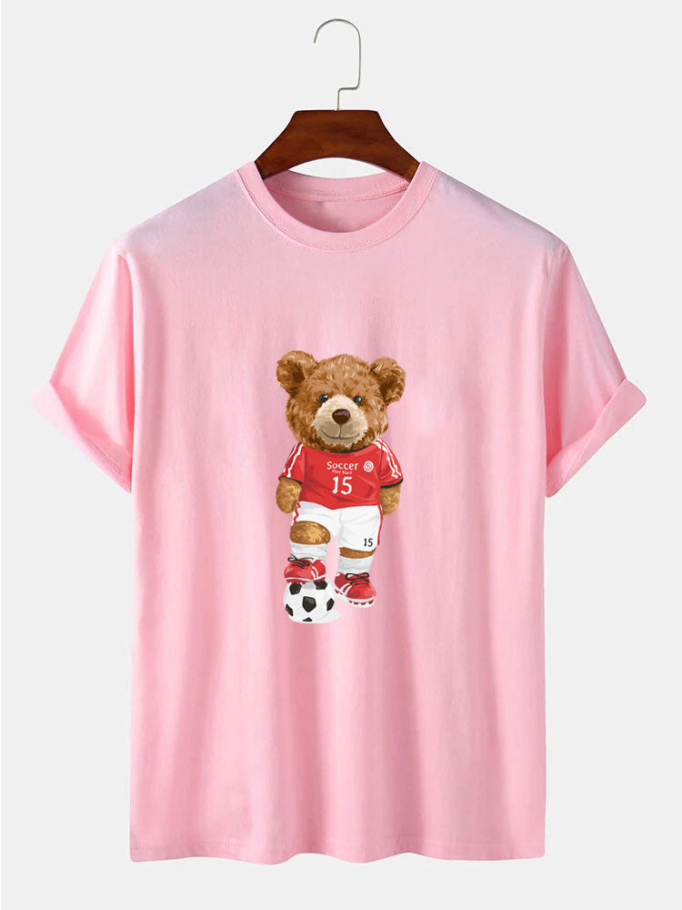 Football Bear Print T-Shirt