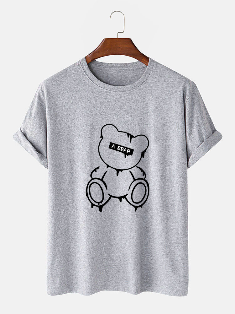 Melting Bear Print T-Shirt