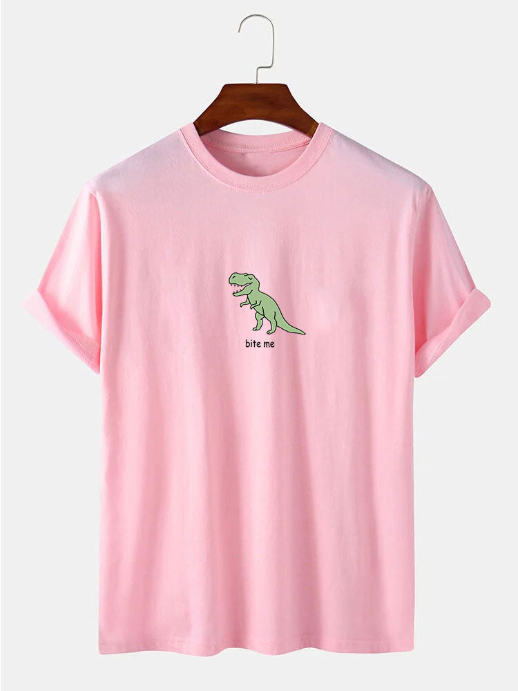 Cute Cartoon Dinosaur Print T-Shirt