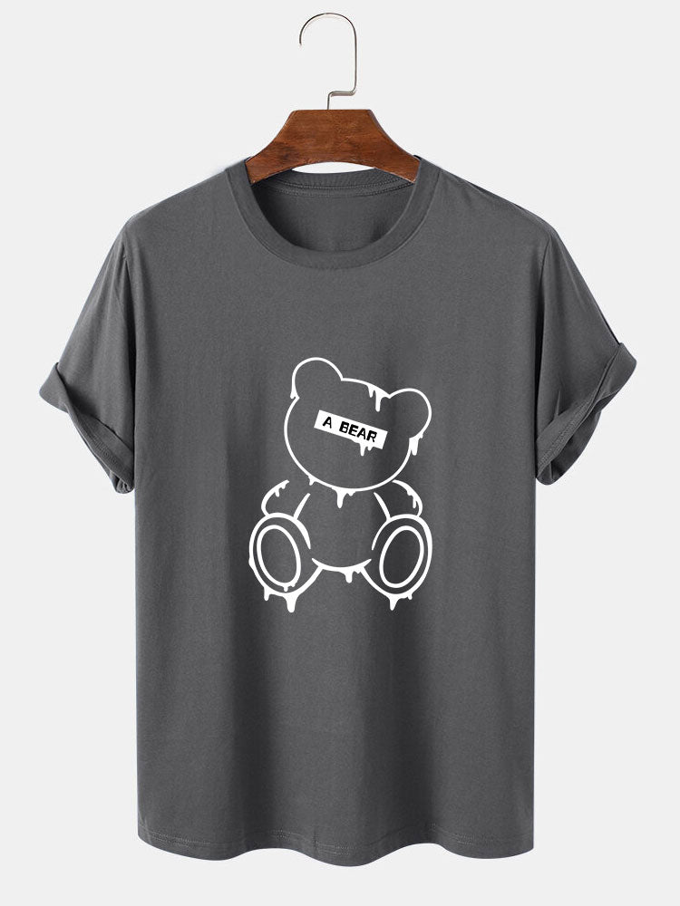 Melting Bear Print T-Shirt