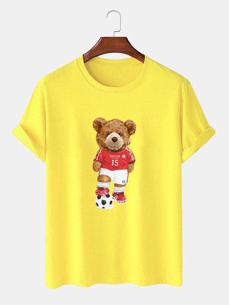 Football Bear Print T-Shirt