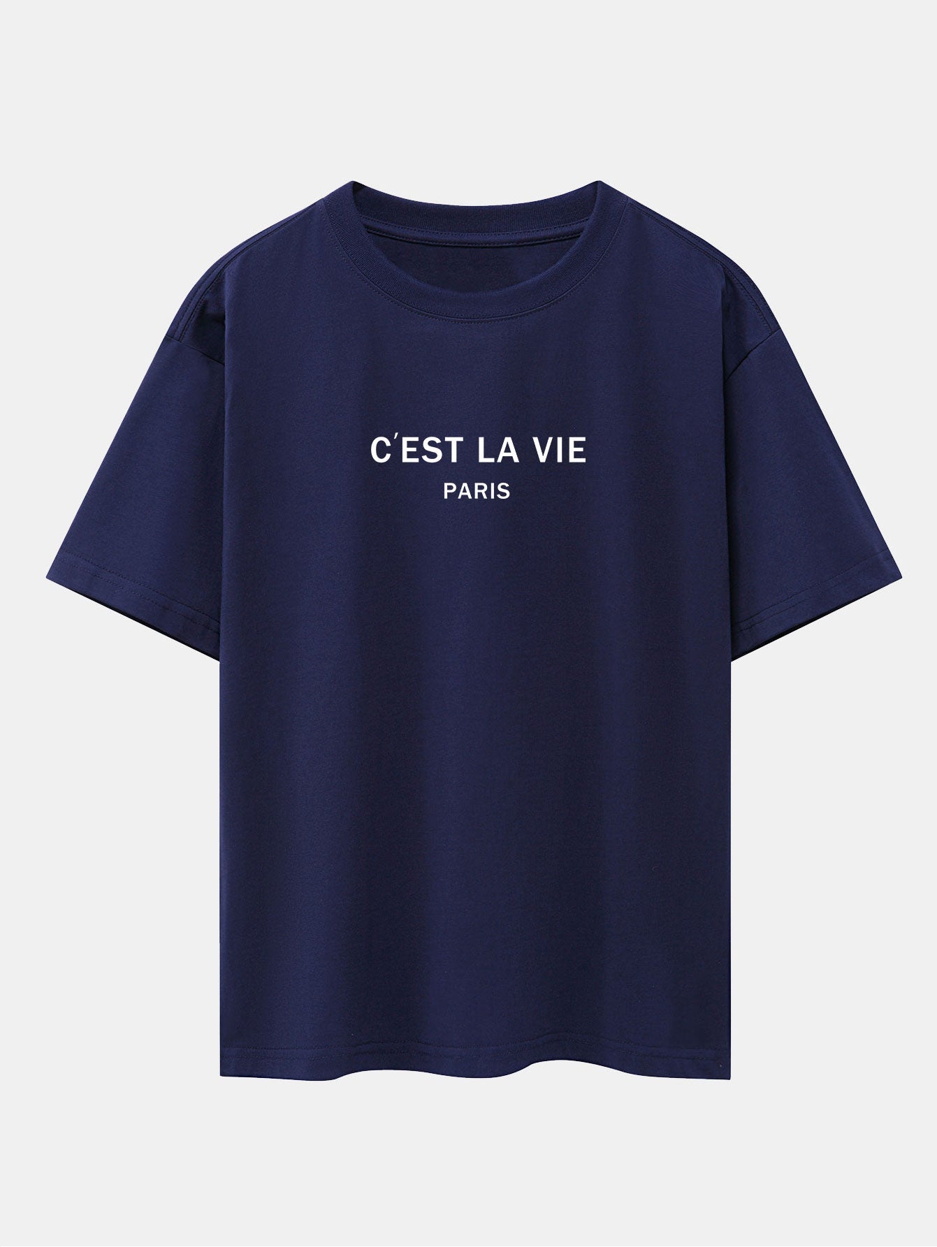 T-shirt oversize à épaules tombantes et imprimé lettre Paris