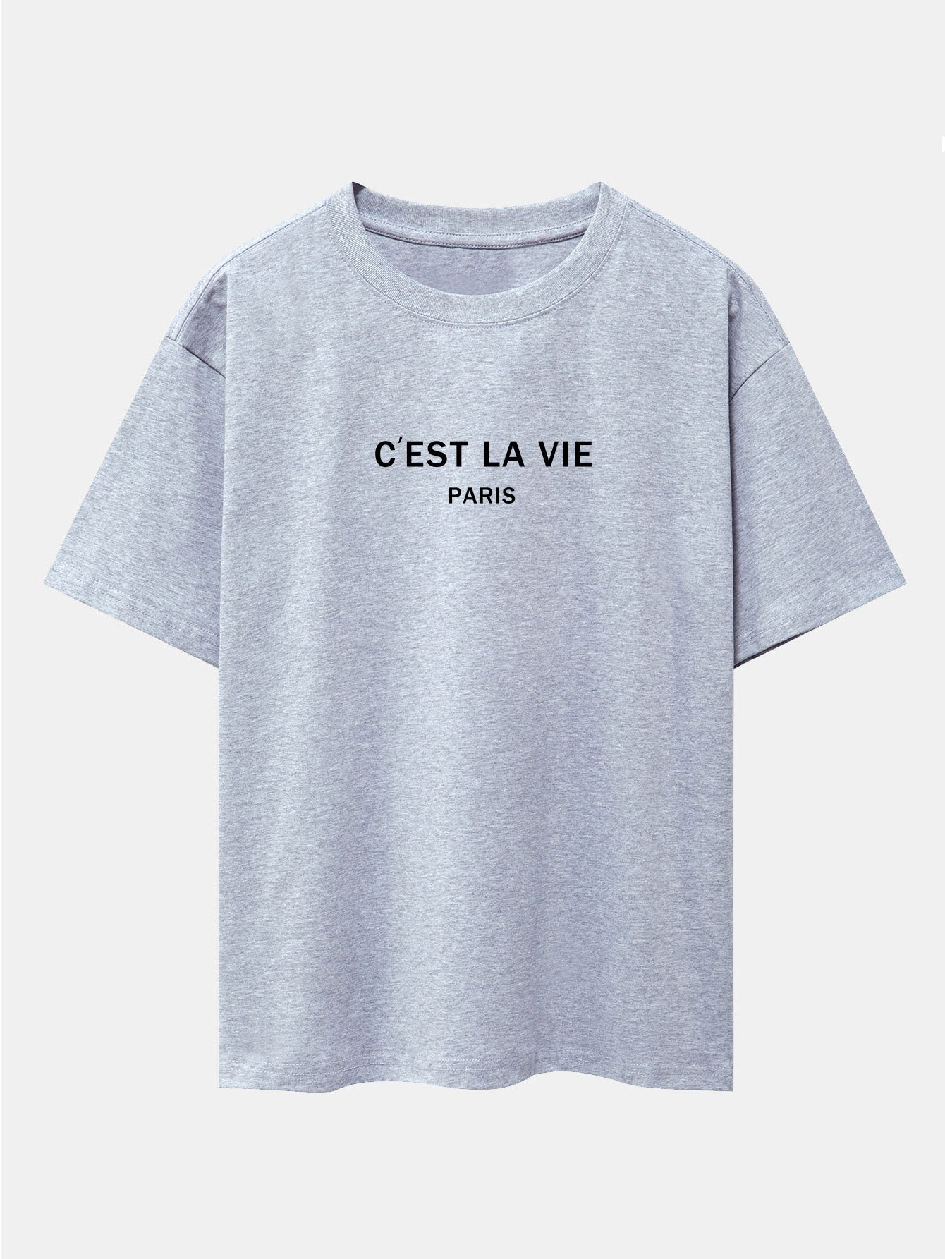 T-shirt oversize à épaules tombantes et imprimé lettre Paris