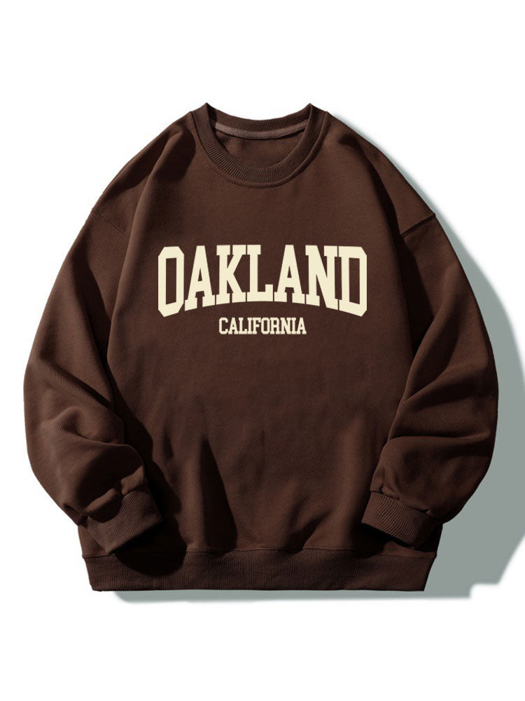 Sweat-shirt décontracté à col ras du cou imprimé Oakland