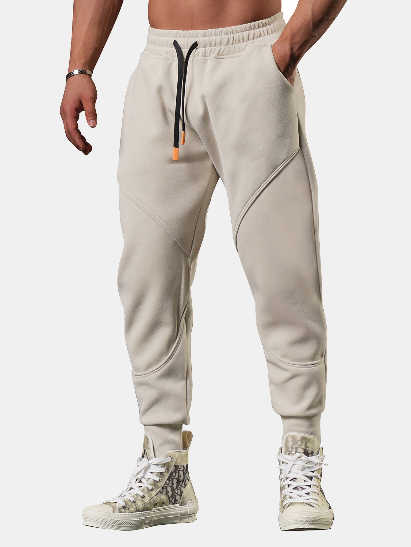 Pantalon de jogging court fendu pour homme