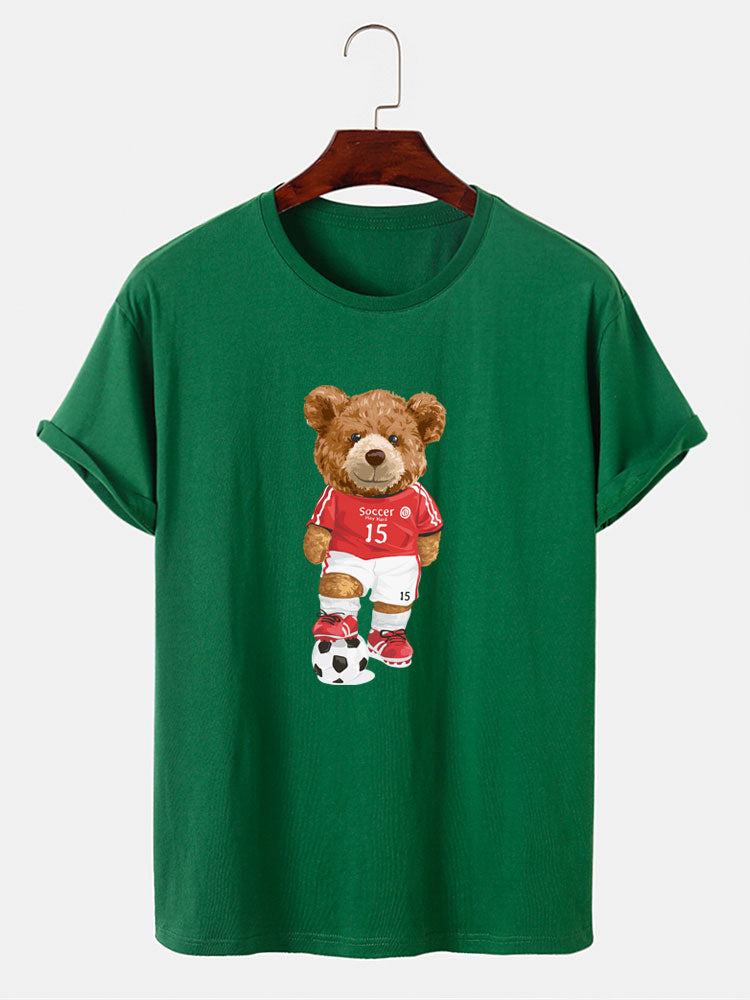 Football Bear Print T-Shirt