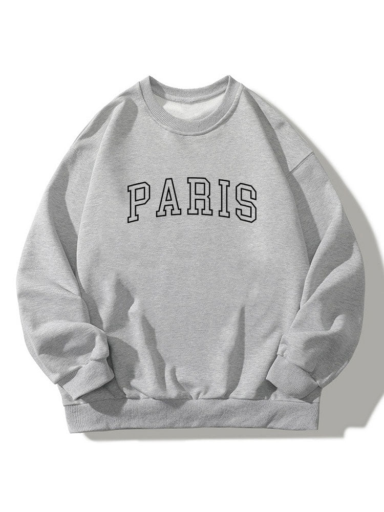 Sweat-shirt décontracté imprimé Paris