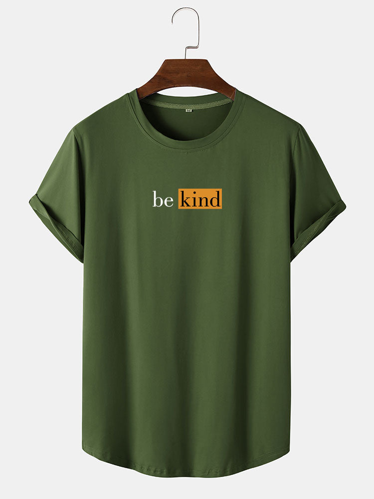 Be Kind Character Print Arc Hem T-Shirt