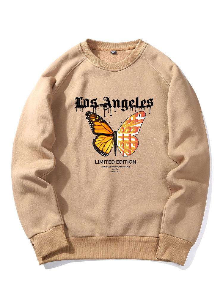 Butterfly Letter Print Sweatshirt