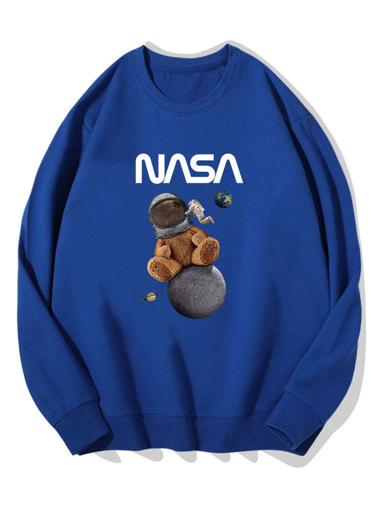 Sweat-shirt en coton imprimé Space Bear