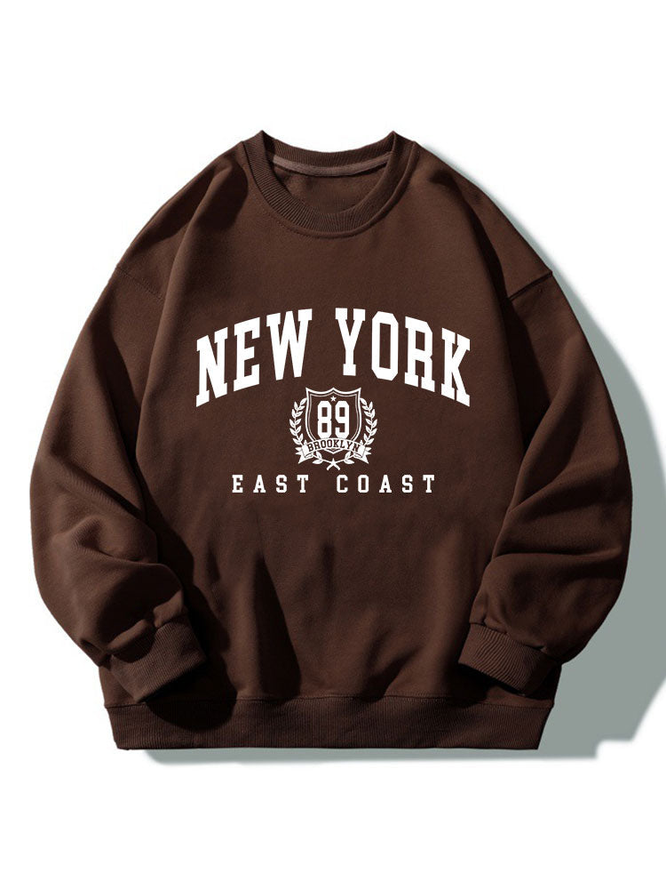 Sweat-shirt décontracté imprimé côte est de New York