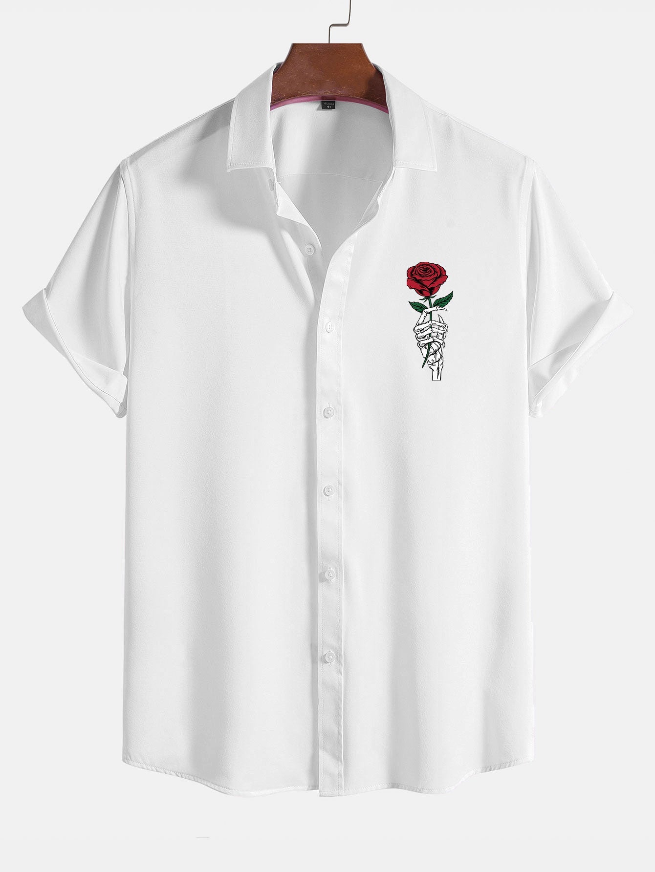 Chemise à imprimé tête de mort rose