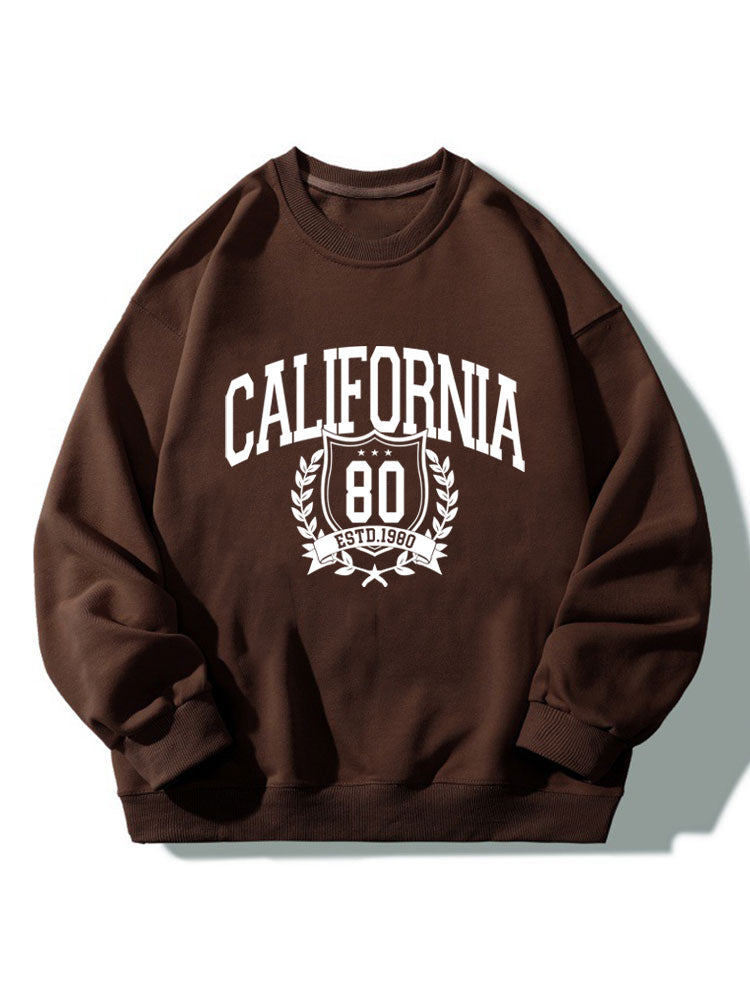 Sweat-shirt décontracté à imprimé universitaire californien