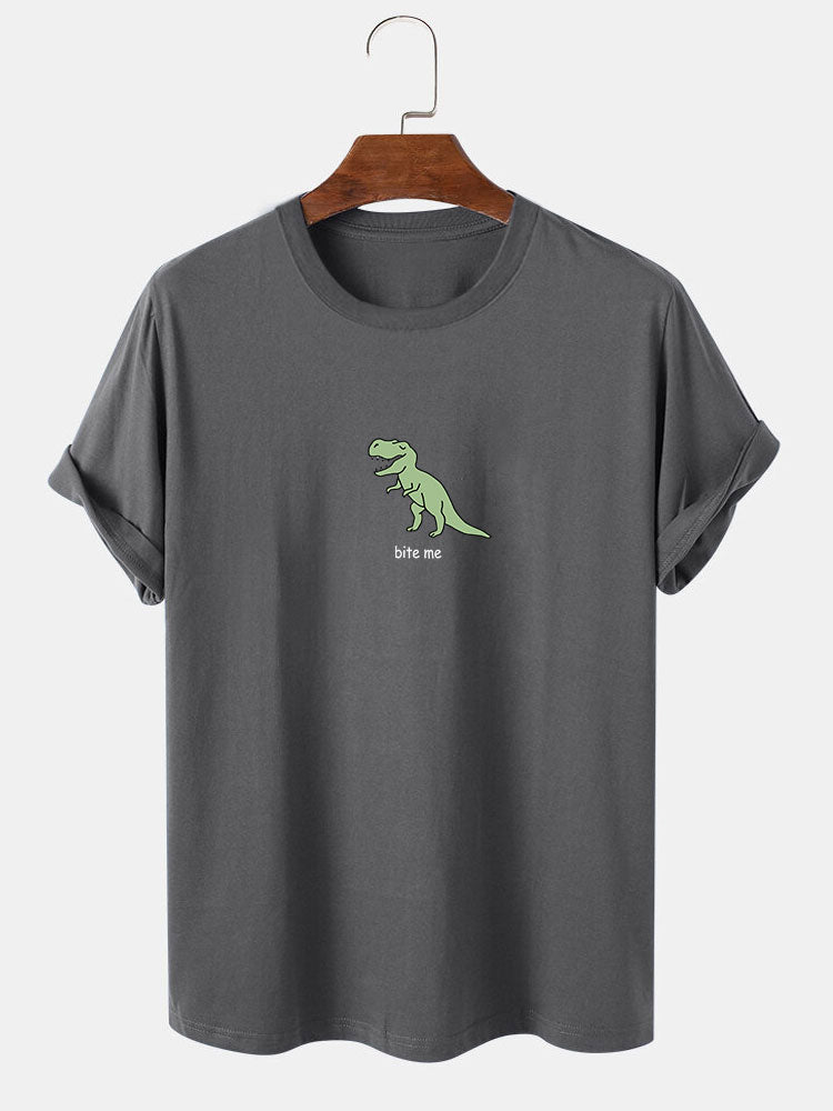 Cute Cartoon Dinosaur Print T-Shirt