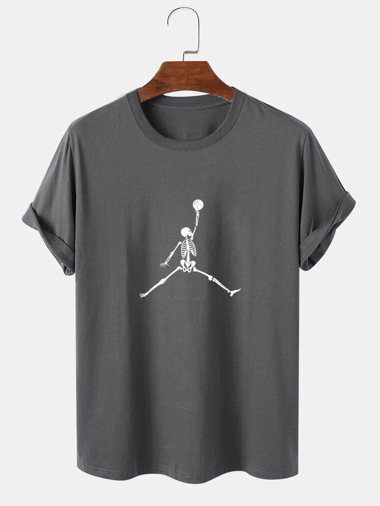 Basketball Skeleton Print T-Shirt