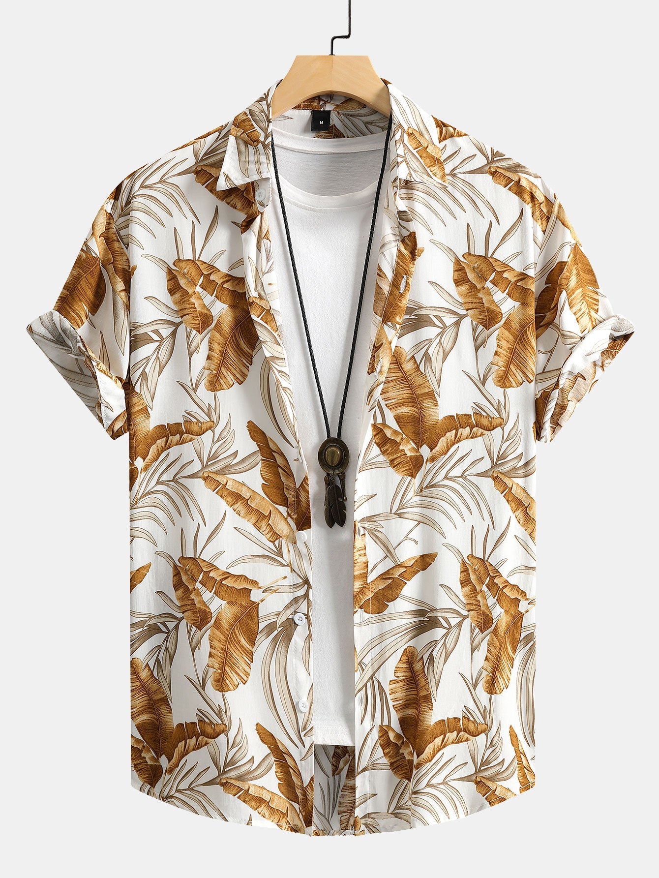 Chemise boutonnée en viscose à imprimé tropical