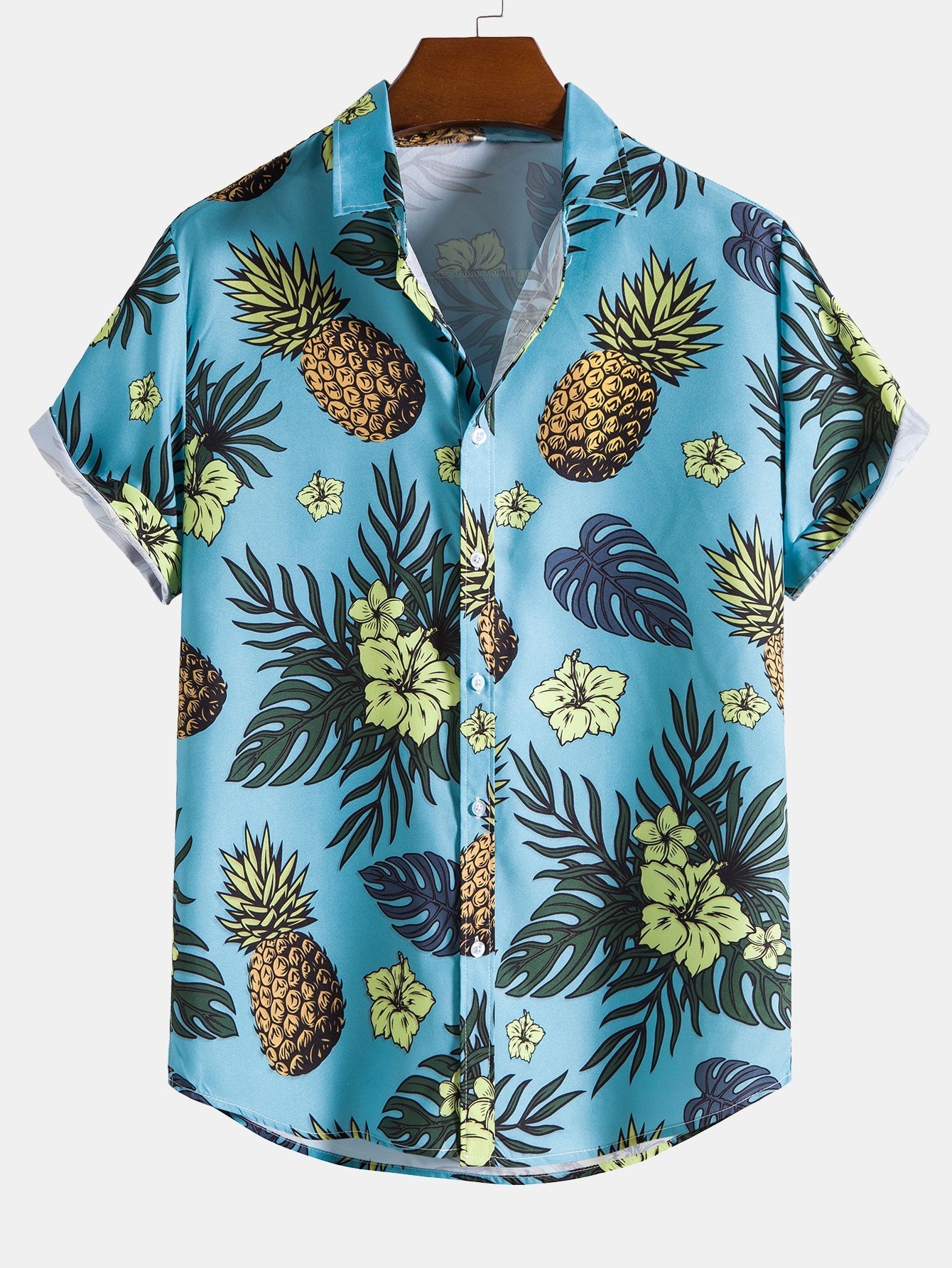 Chemise à imprimé floral tropical et ananas