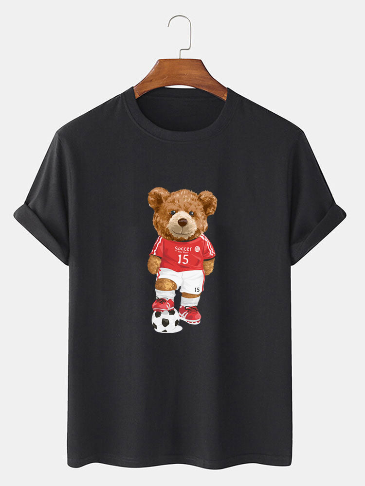 Football Bear Print T-Shirt