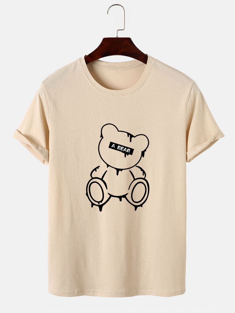 Melting Bear Print T-Shirt