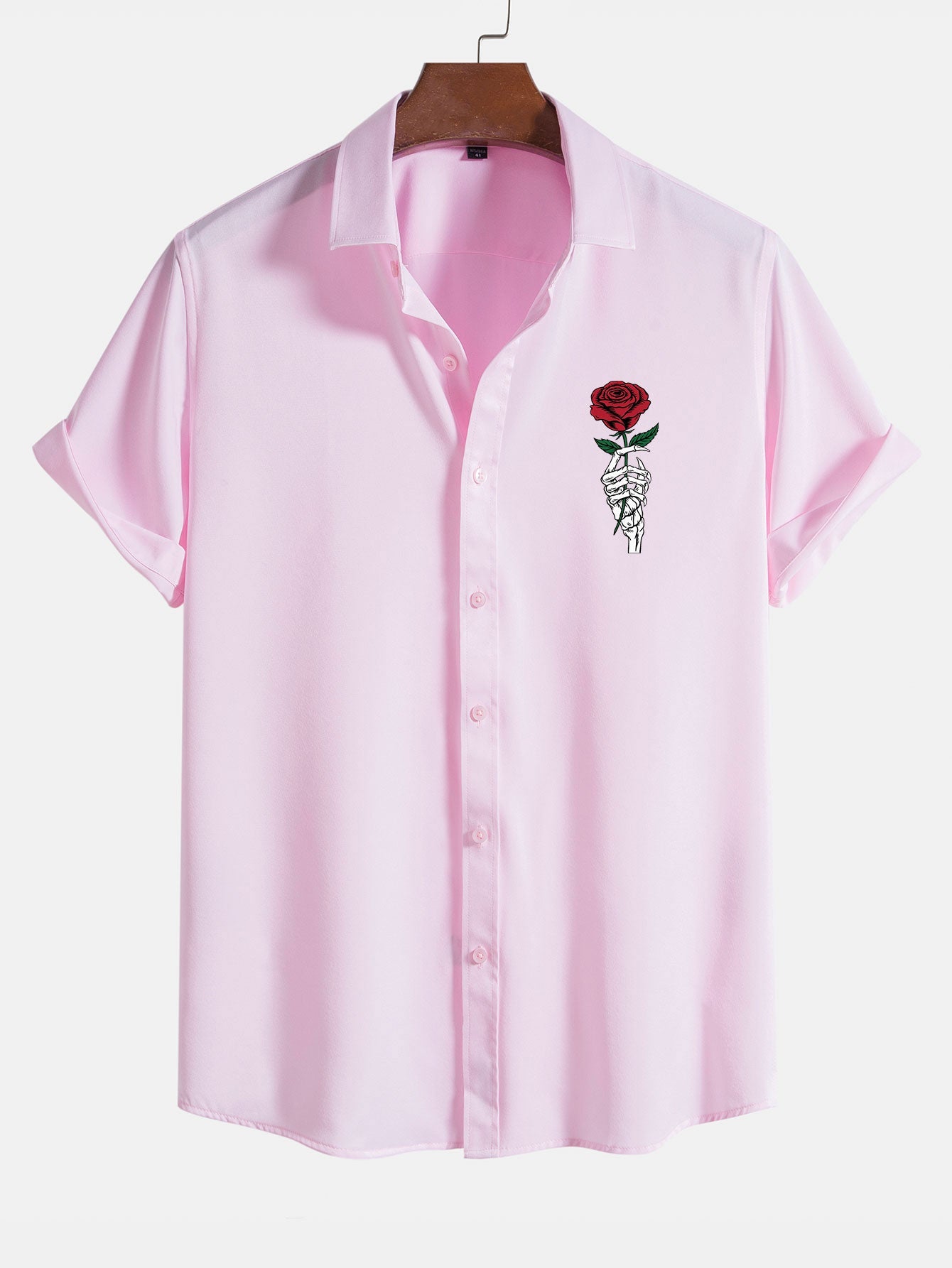 Chemise à imprimé tête de mort rose