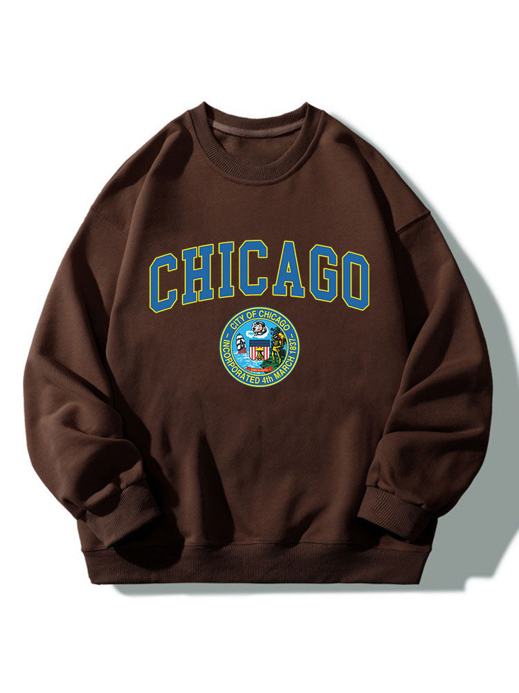 Sweat-shirt décontracté imprimé Chicagp