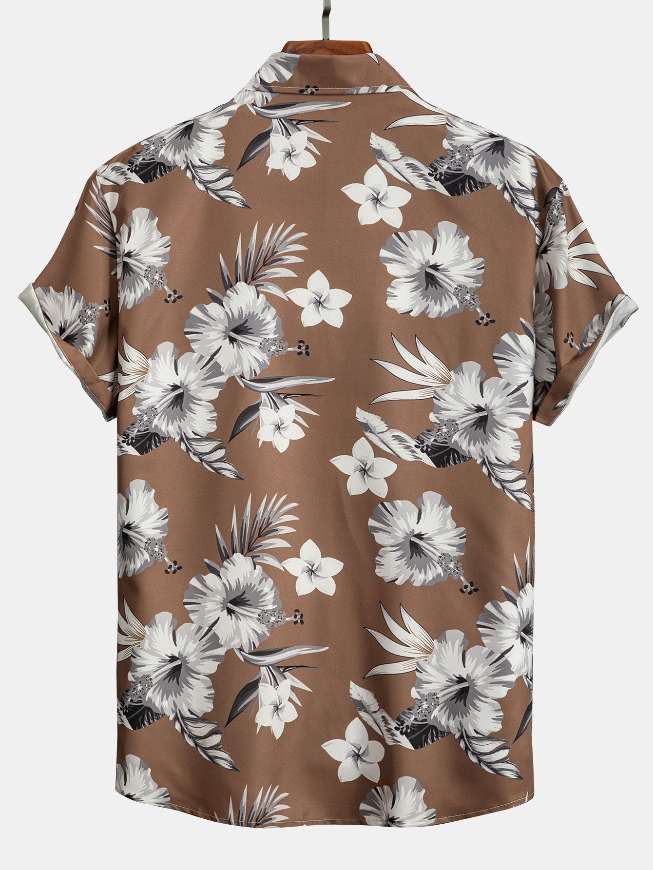 Chemise boutonnée à imprimé floral tropical