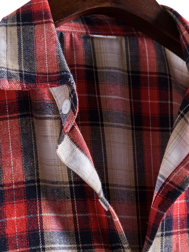 Chemise à carreaux rouge régulière