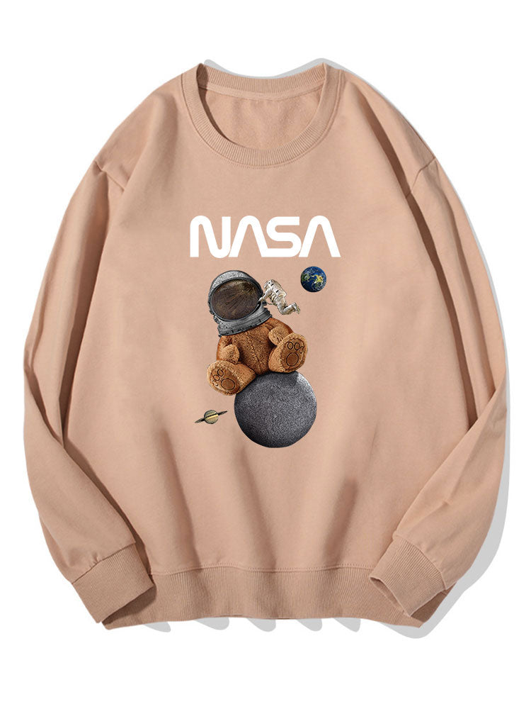 Sweat-shirt en coton imprimé Space Bear