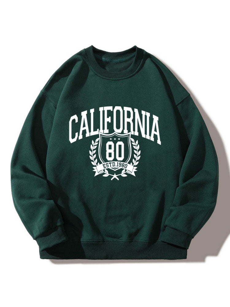 Sweat-shirt décontracté à imprimé universitaire californien