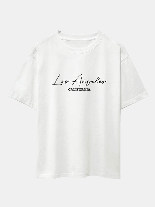 Los Angeles Handwritten Print Heavy Weight Oversize T-Shirt