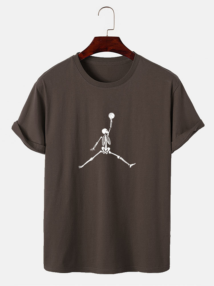 Basketball Skeleton Print T-Shirt