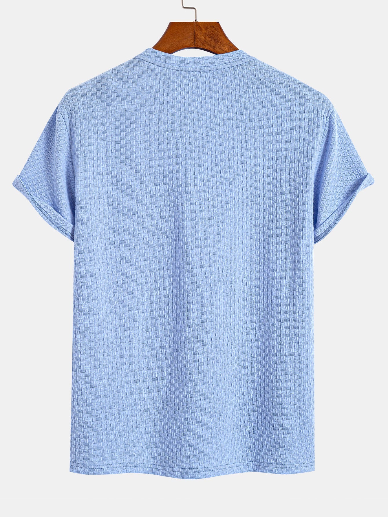 Checkerboard Textured Knitted T-shirt