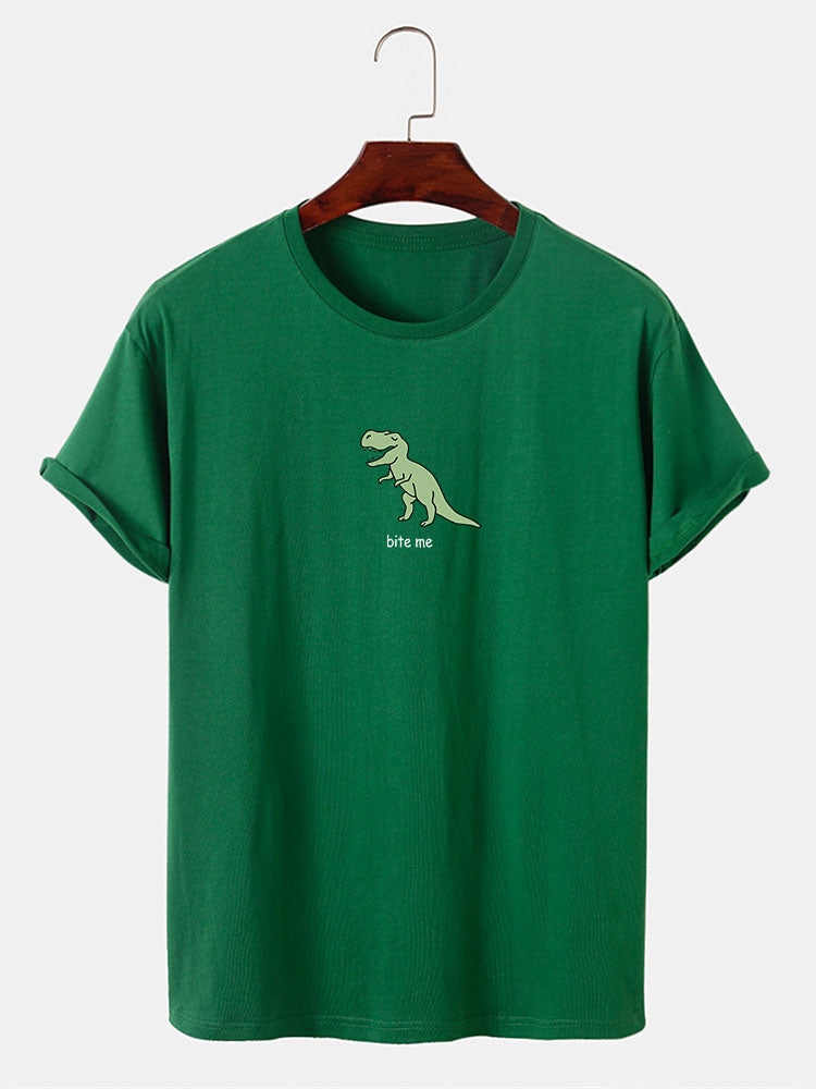 Cute Cartoon Dinosaur Print T-Shirt