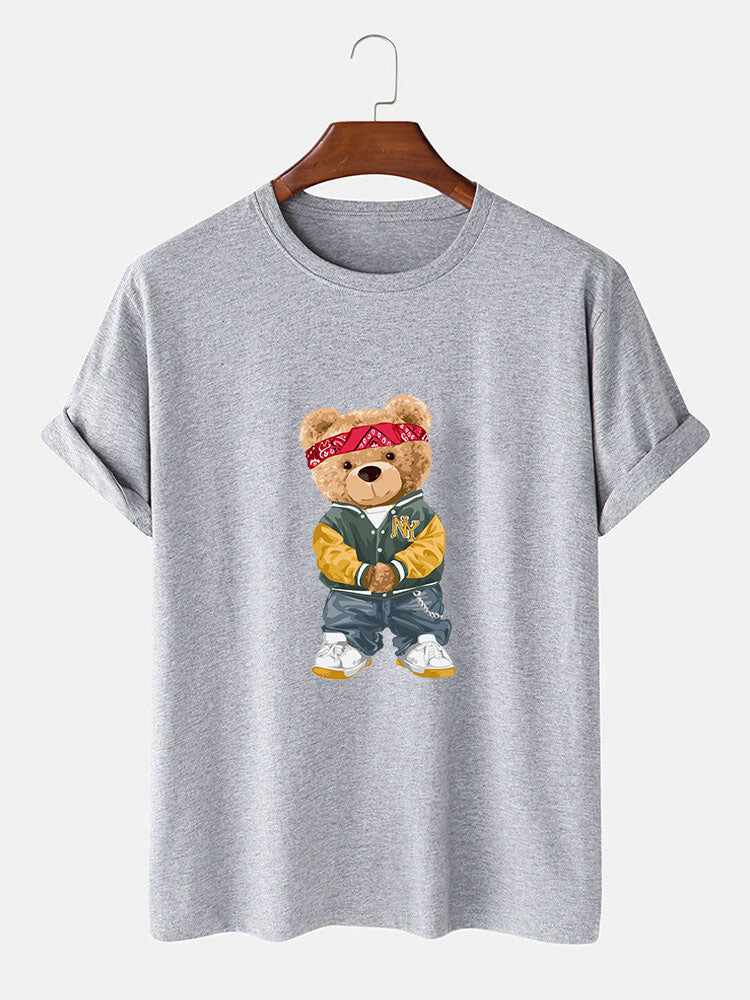 Selfie Bear Print Print T-Shirt