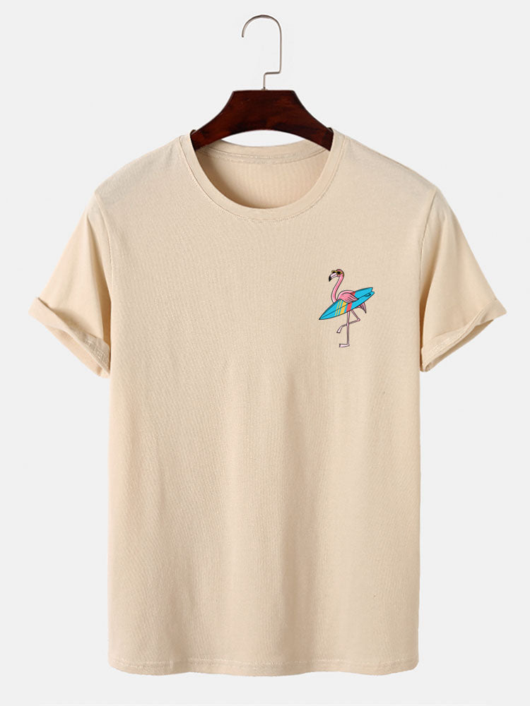 Surf Flamingo Print T-Shirt