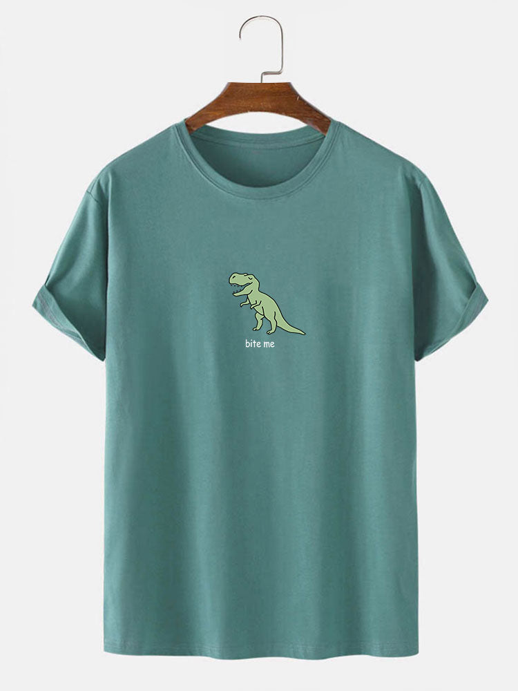 Cute Cartoon Dinosaur Print T-Shirt