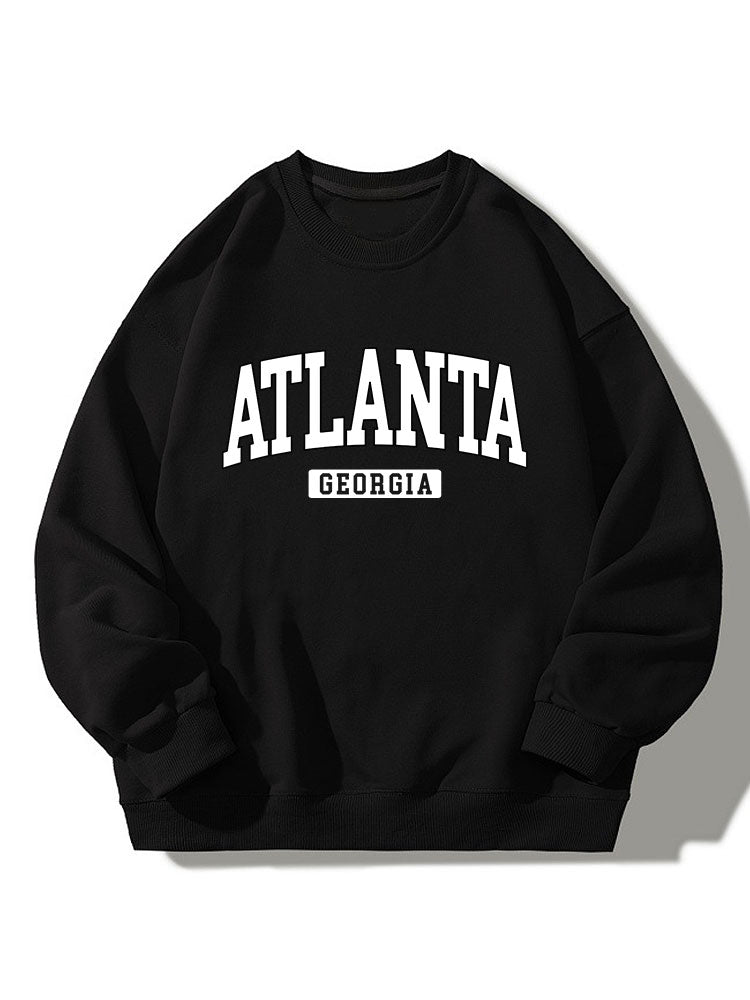 Sweat-shirt décontracté imprimé Atlanta