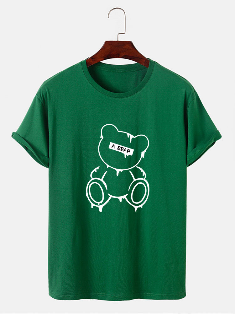 Melting Bear Print T-Shirt