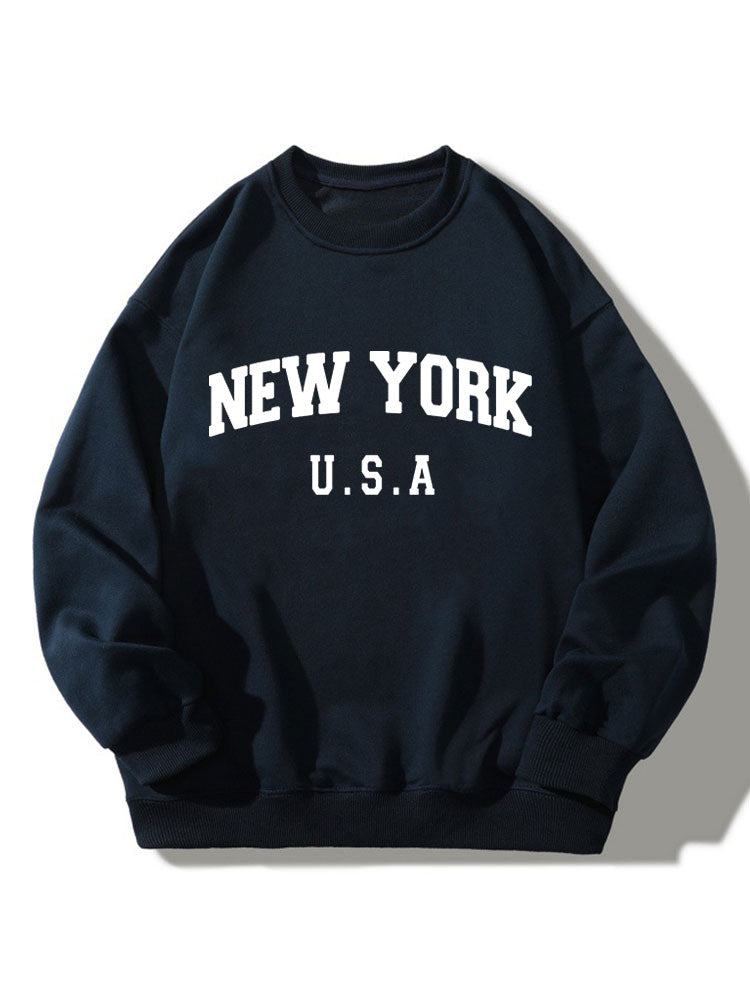 Sweat-shirt décontracté imprimé New York